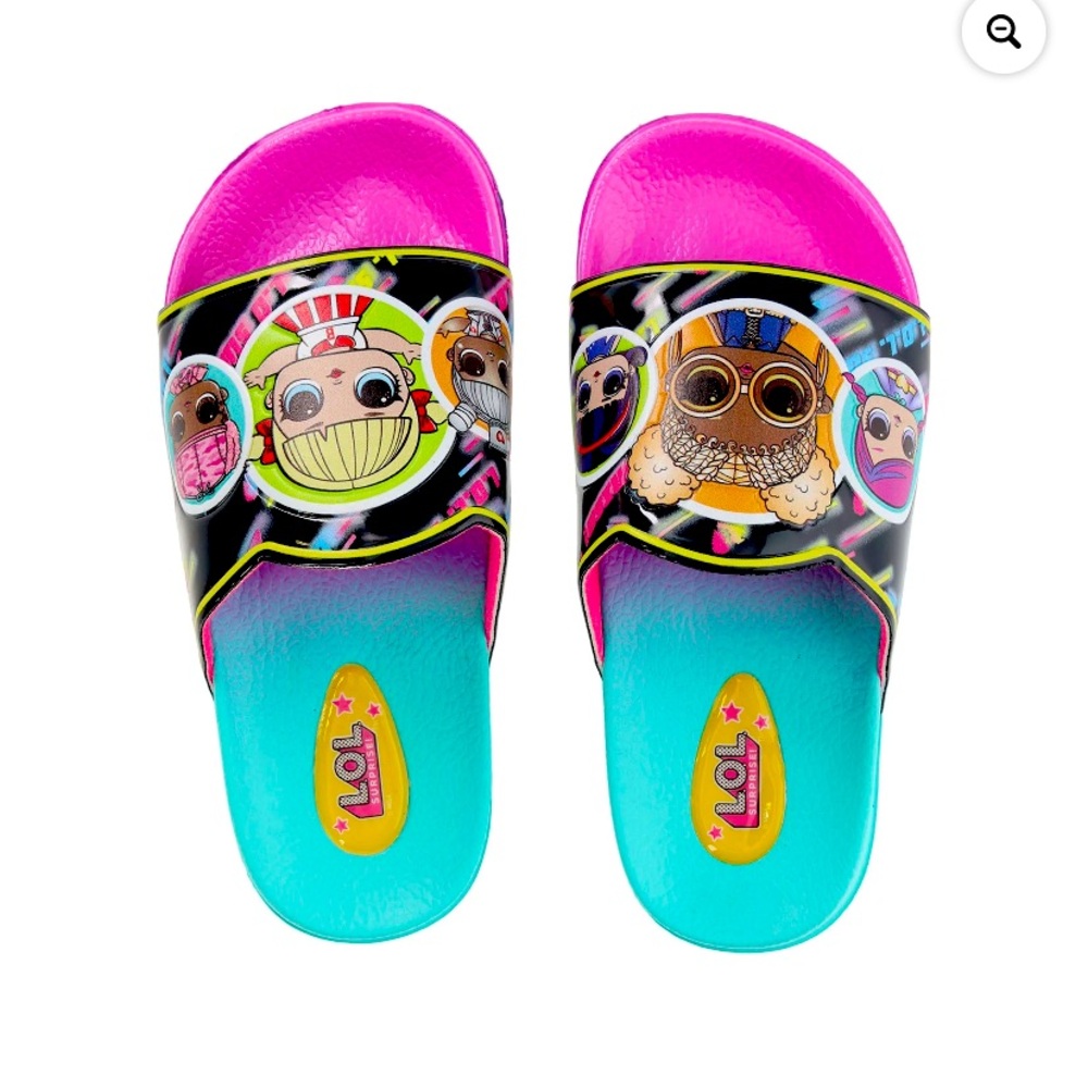 L.O.L. Surprise! Kids Slide Sandals Size Large 3/4 NWT